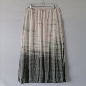 Michael Stars Womens Ocean Ombre Gray Tie Dye Slits Maxi Skirt Size L